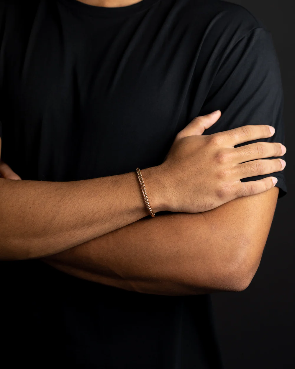 5mm foxtail bracelet in stainless steel with bronze plated finish - Image 5