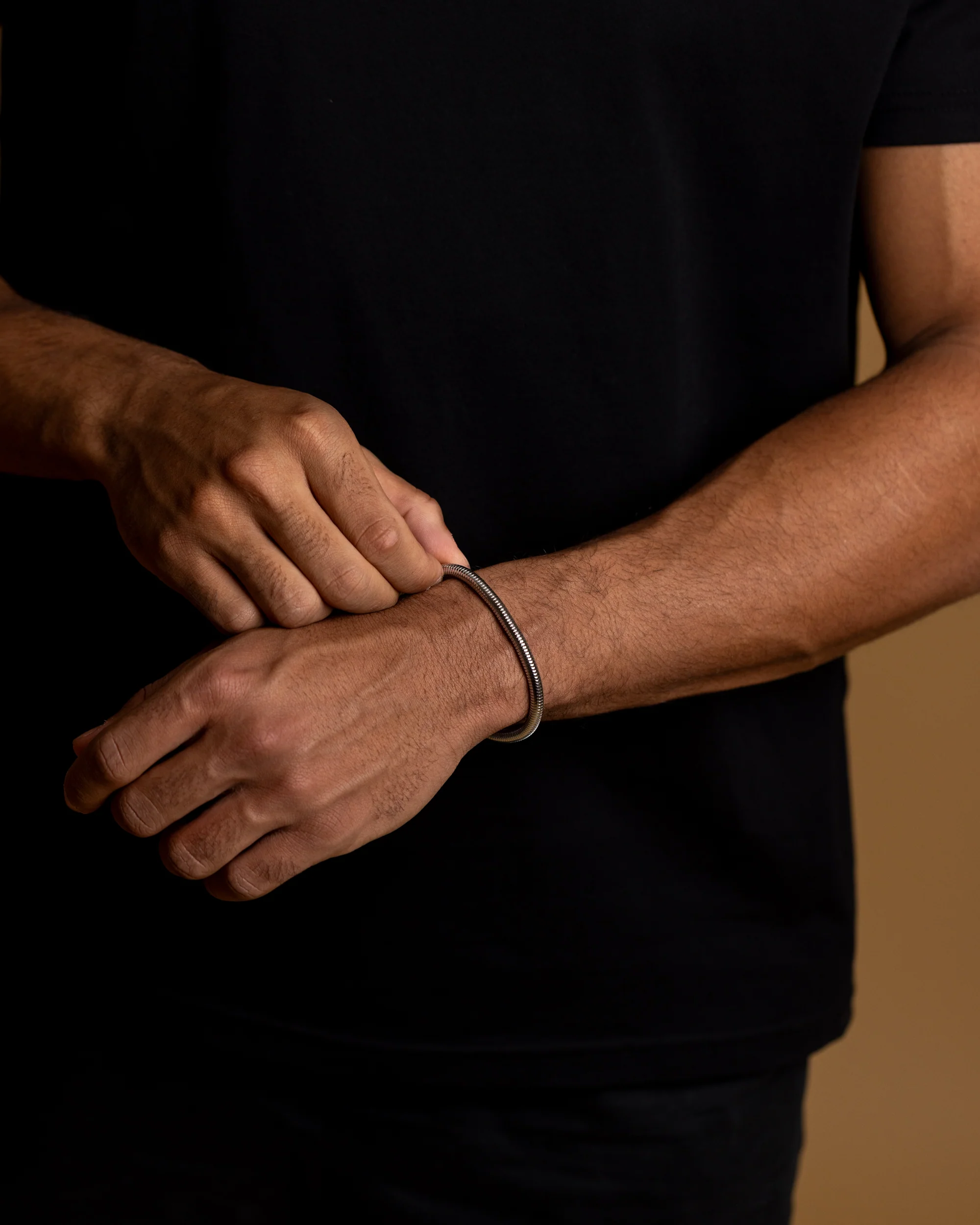 5mm Snake chain bracelet with silver finish - Image 2