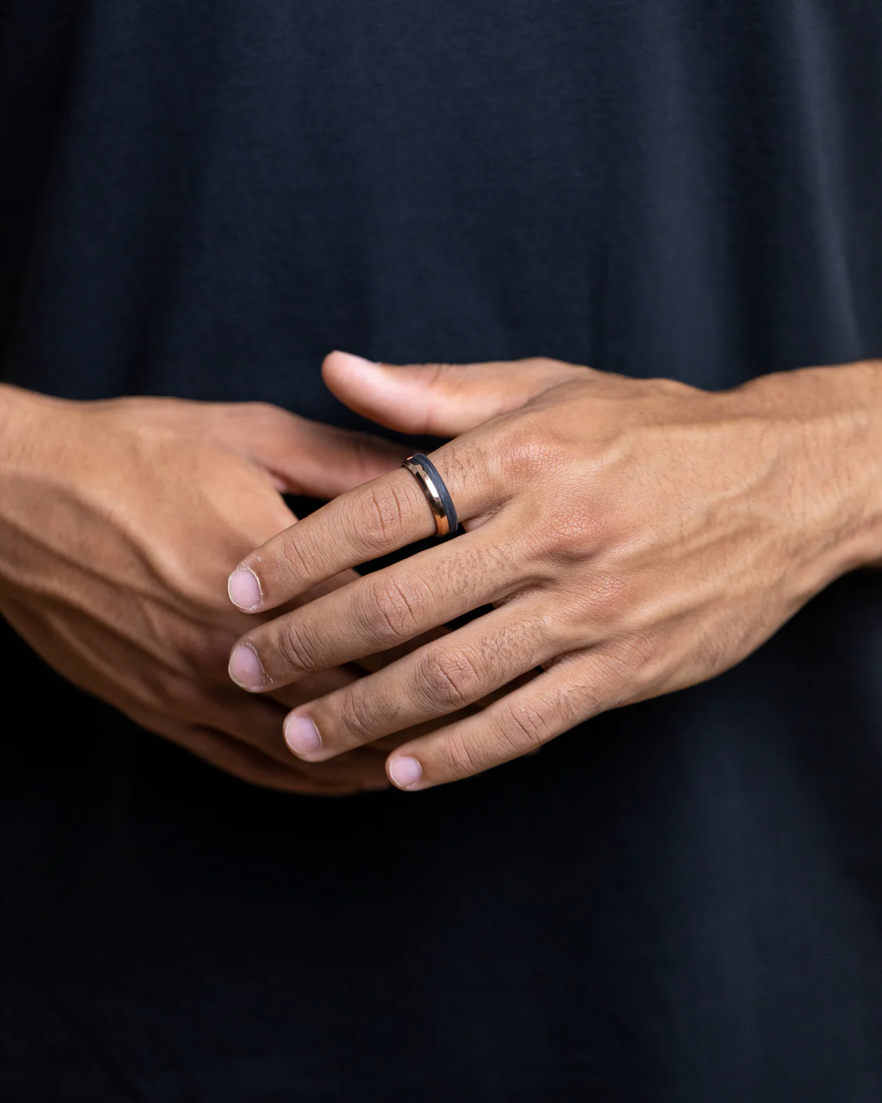 6mm Bronze-plated titanium and Carbon ring - Image 3