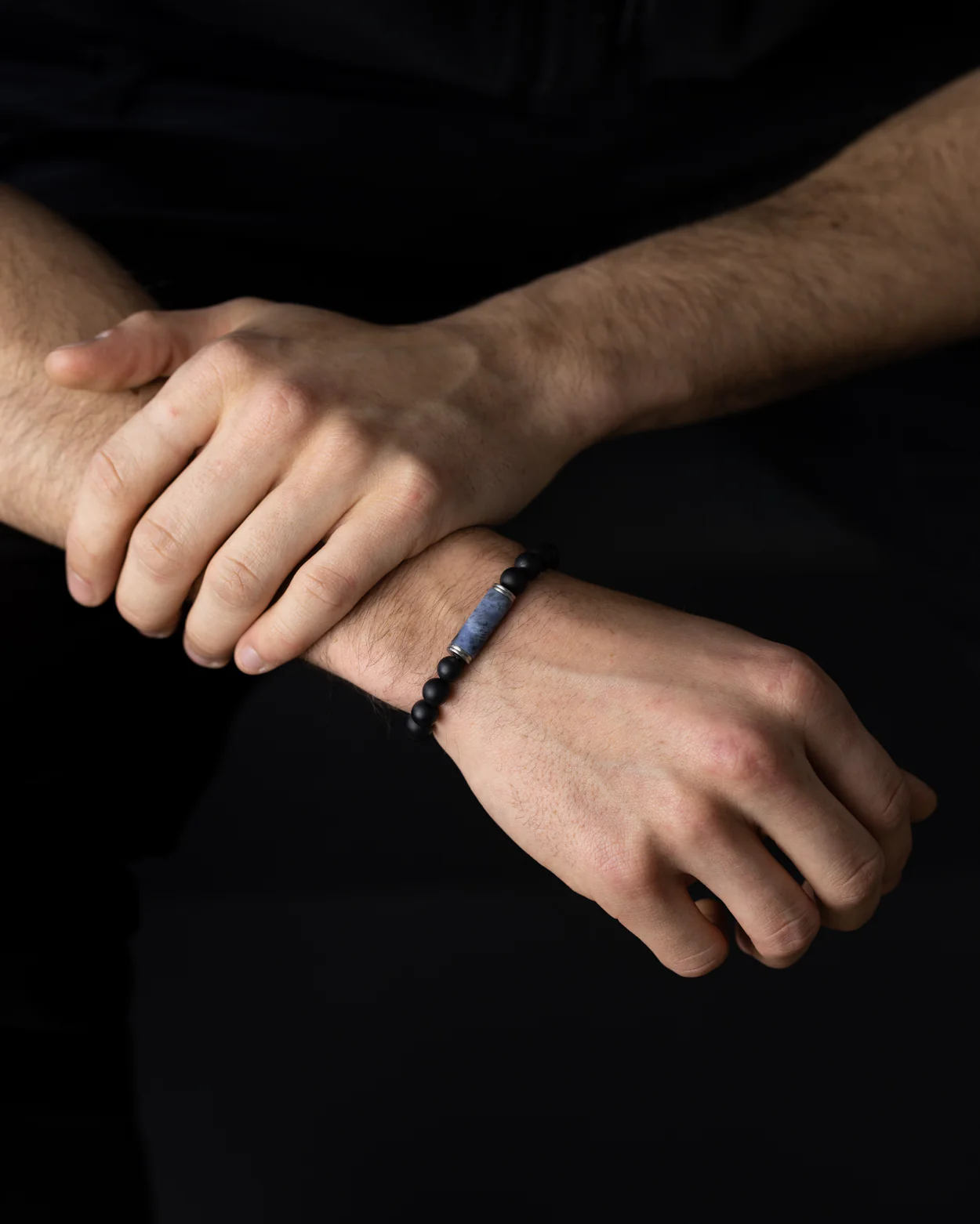 8mm beaded bracelet with a beautiful Blue Jeremejevite stone - Image 2