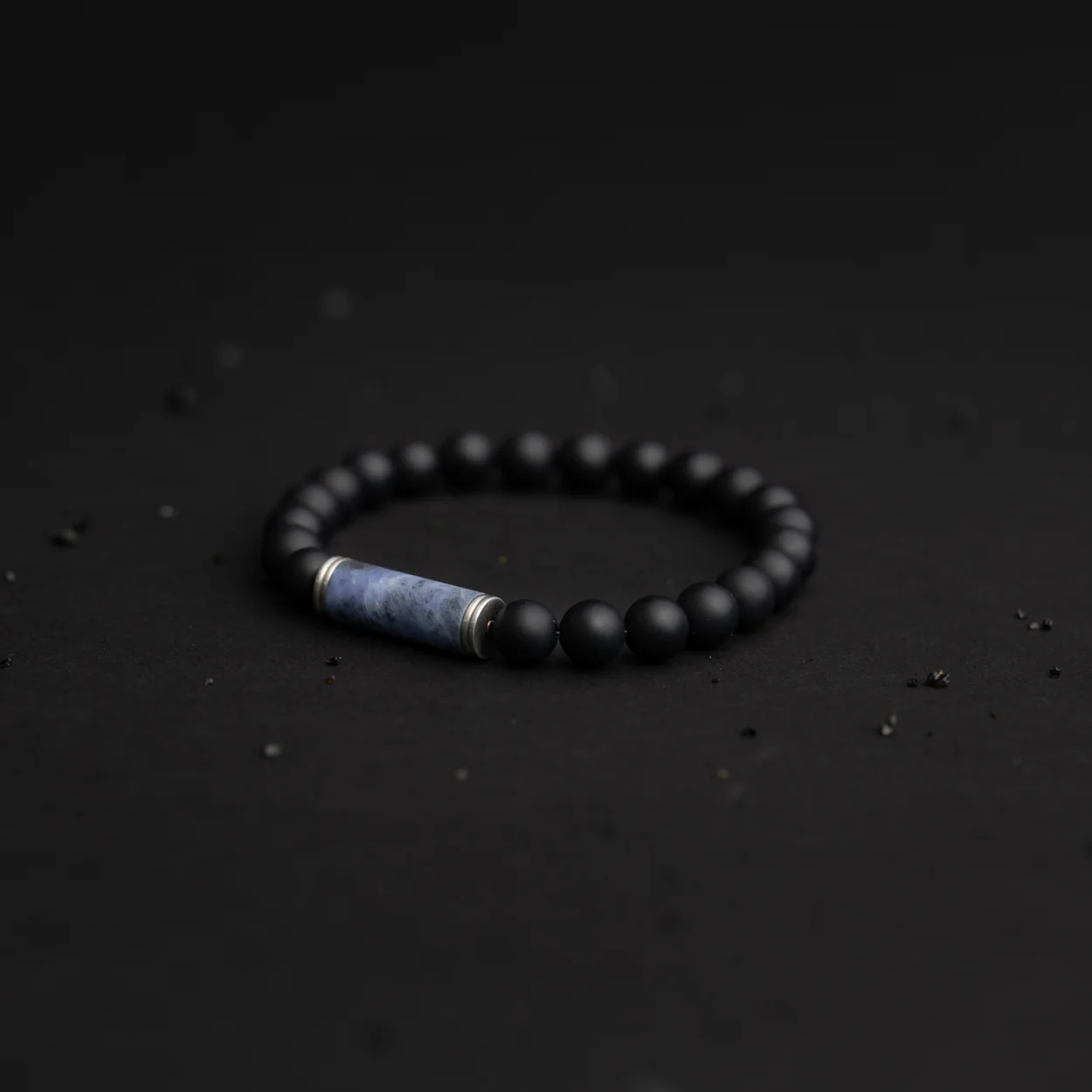 8mm beaded bracelet with a beautiful Blue Jeremejevite stone - Image 3