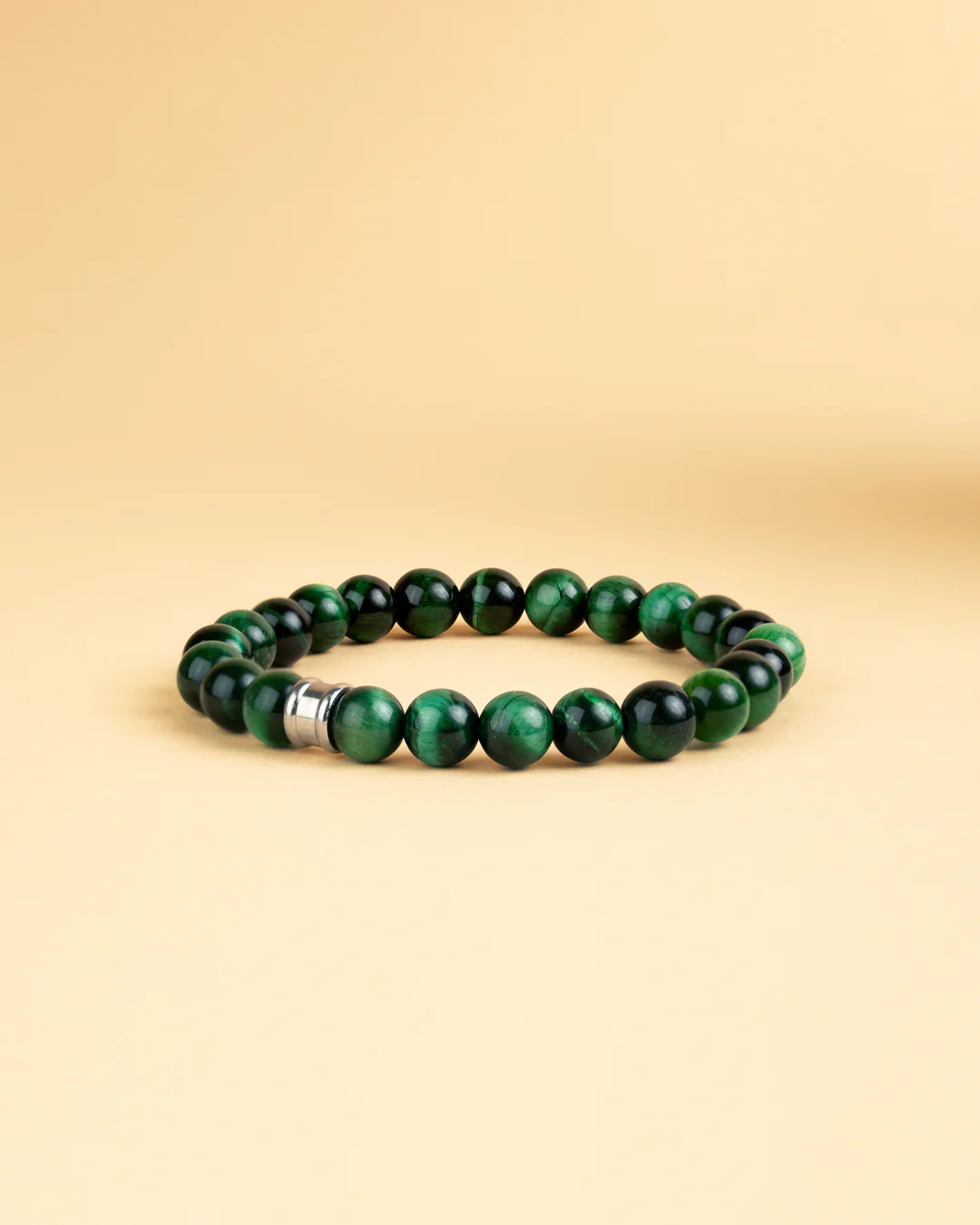 Bracelet with 8mm Green Tiger Eye stone