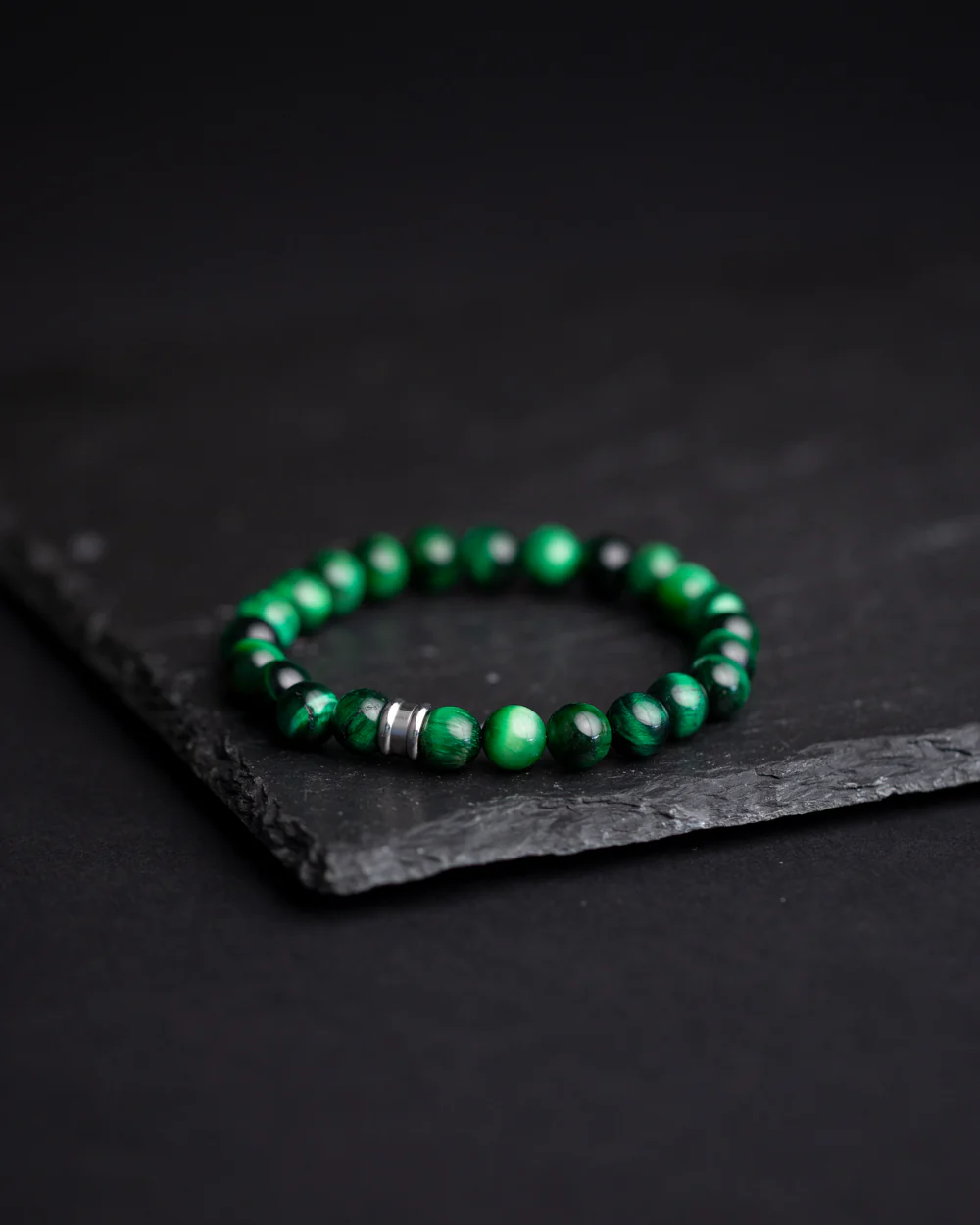 Bracelet with 8mm Green Tiger Eye stone - Image 3