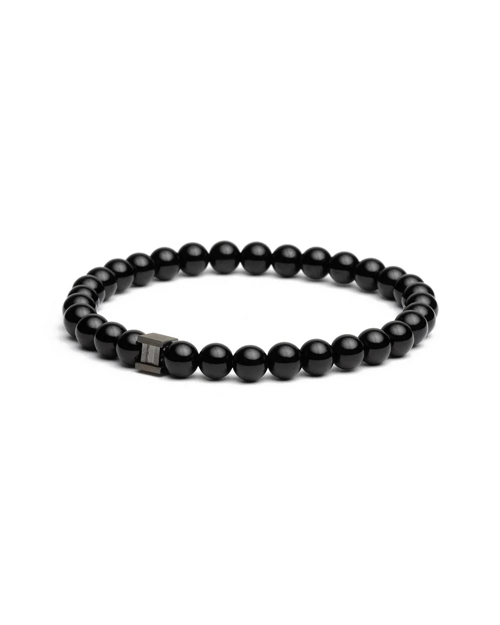 Bracelet with 6mm Onyx stone and black spacer - Image 4
