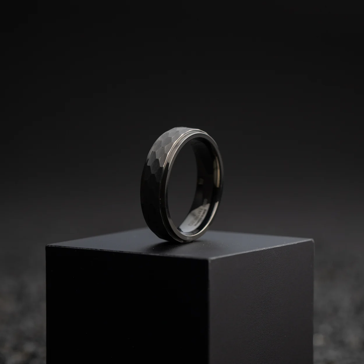 6mm Titanium ring with black on black finish - Image 4