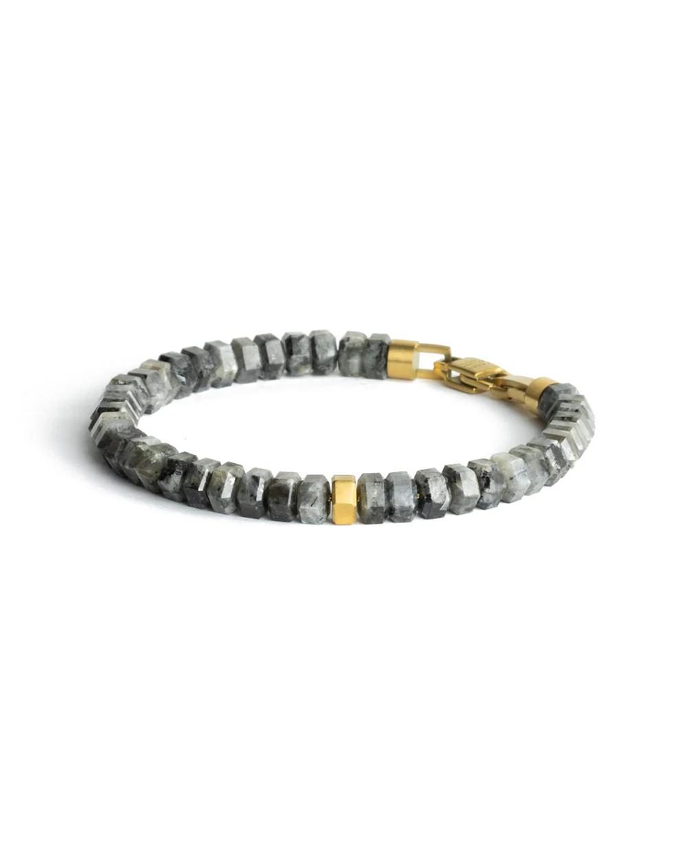 Exclusive bracelet with hand-cut Larvikite stone and 18k gold plating - Image 5