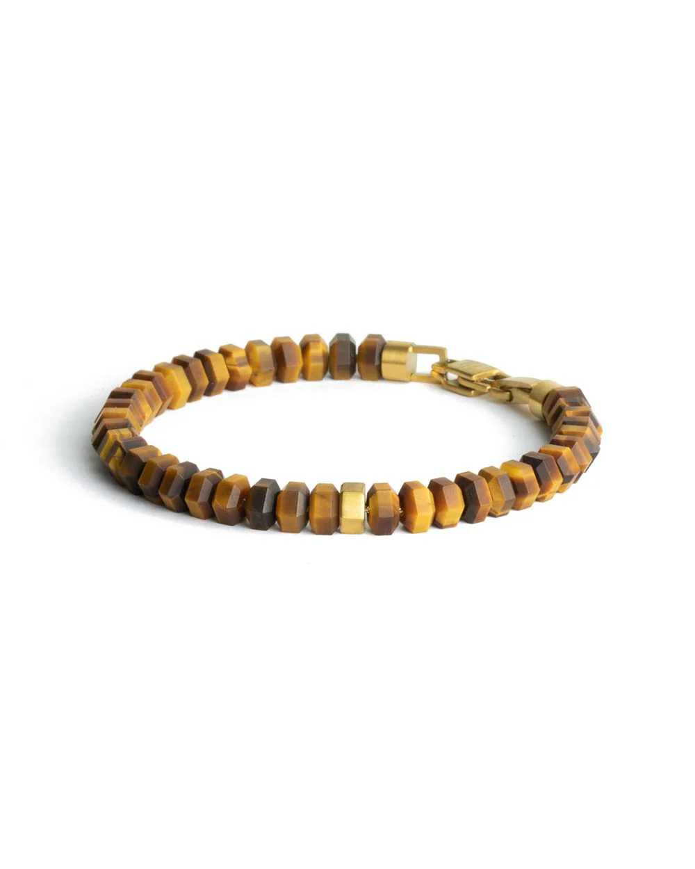 Exclusive bracelet with hand-cut Tiger Eye stone and 18k gold plating - Image 5