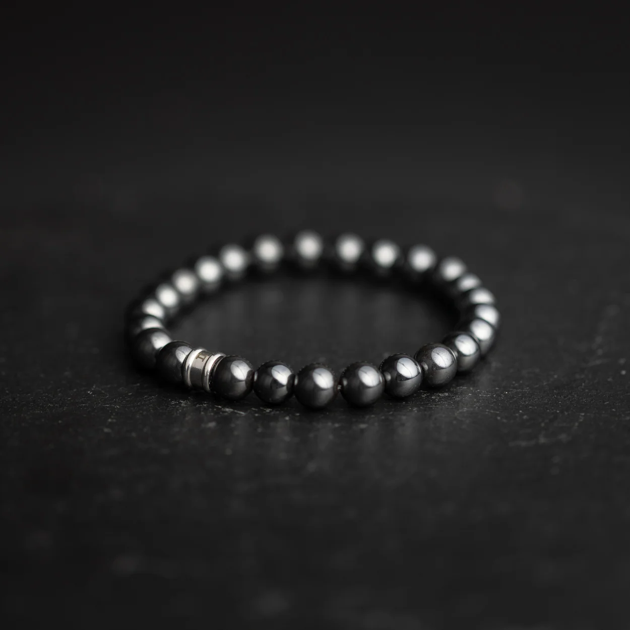 Bracelet with 8mm Hematite beads - Image 2
