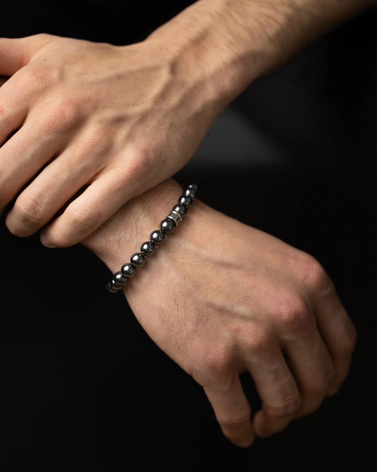 Bracelet with 8mm Hematite beads - Image 3