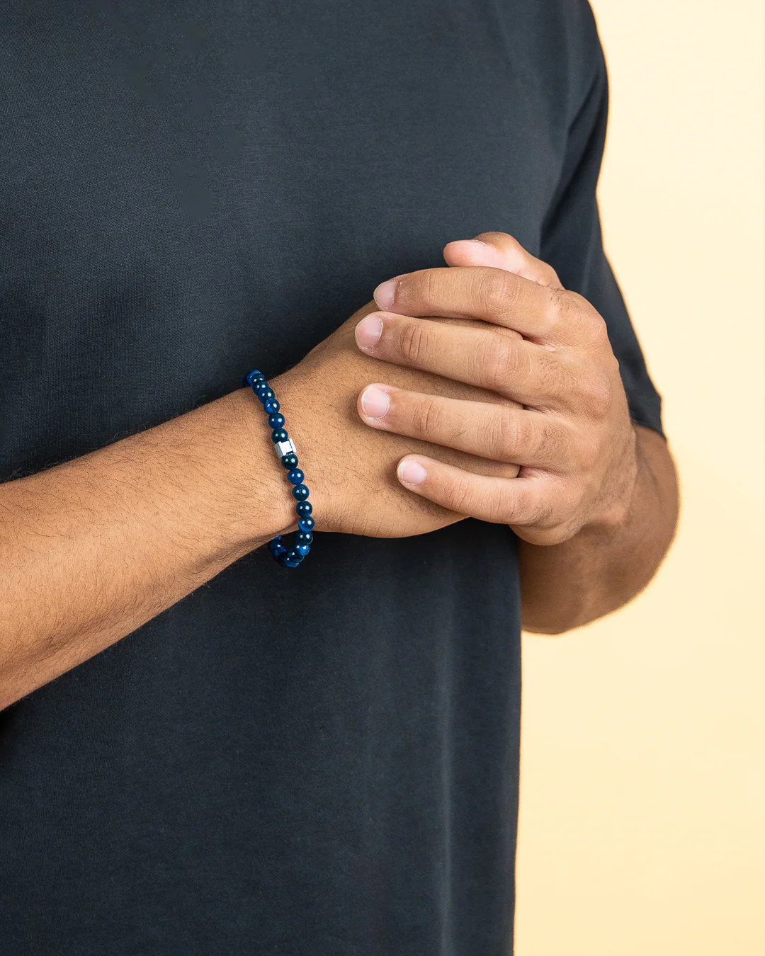 Bracelet with 6mm Blue Tiger Eye stone - Image 3