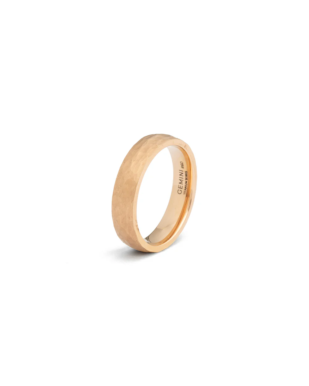 5mm Titanium ring with faceted bronze finish - Image 6