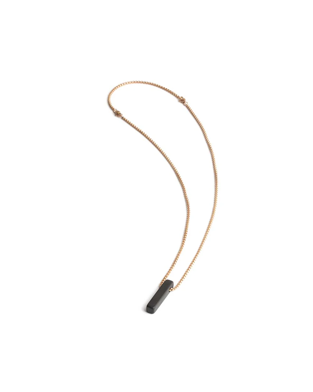 Bronze stainless steel necklace with a Black Agate stone - Image 4
