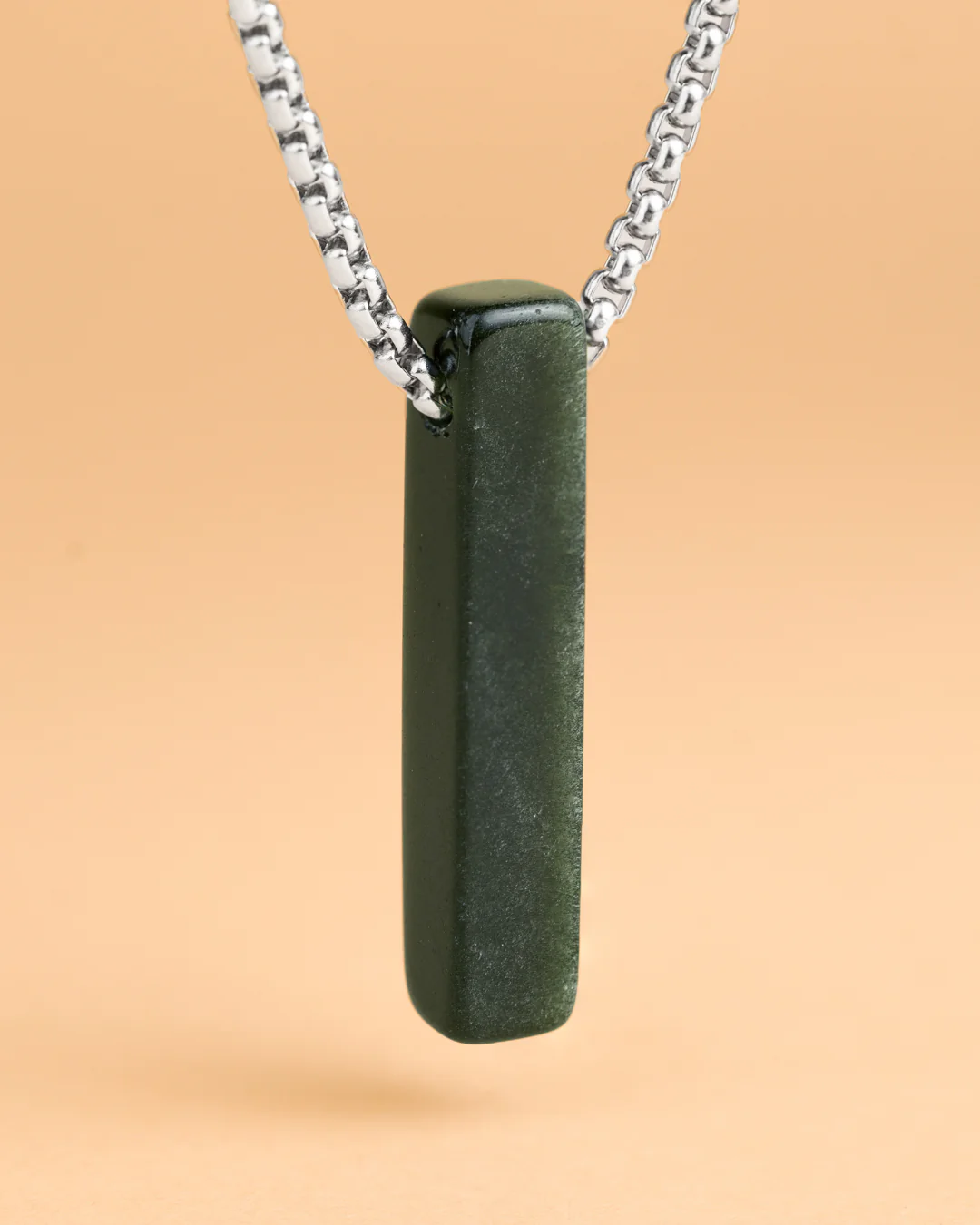 Stainless steel necklace with a Green Obsidian stone - Image 2