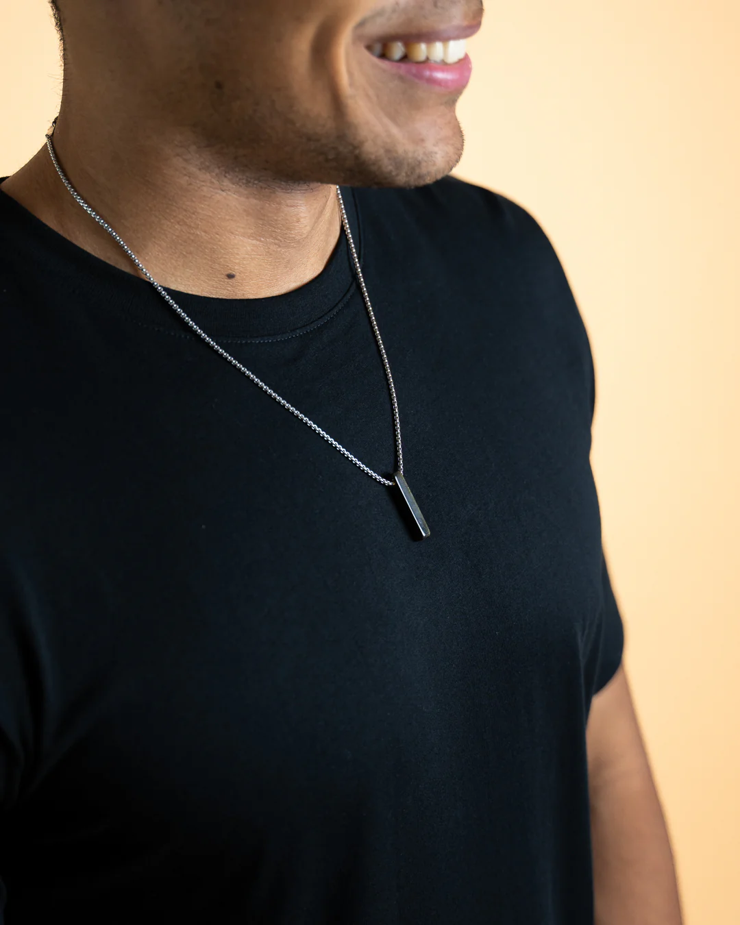 Stainless steel necklace with a Green Obsidian stone - Image 3