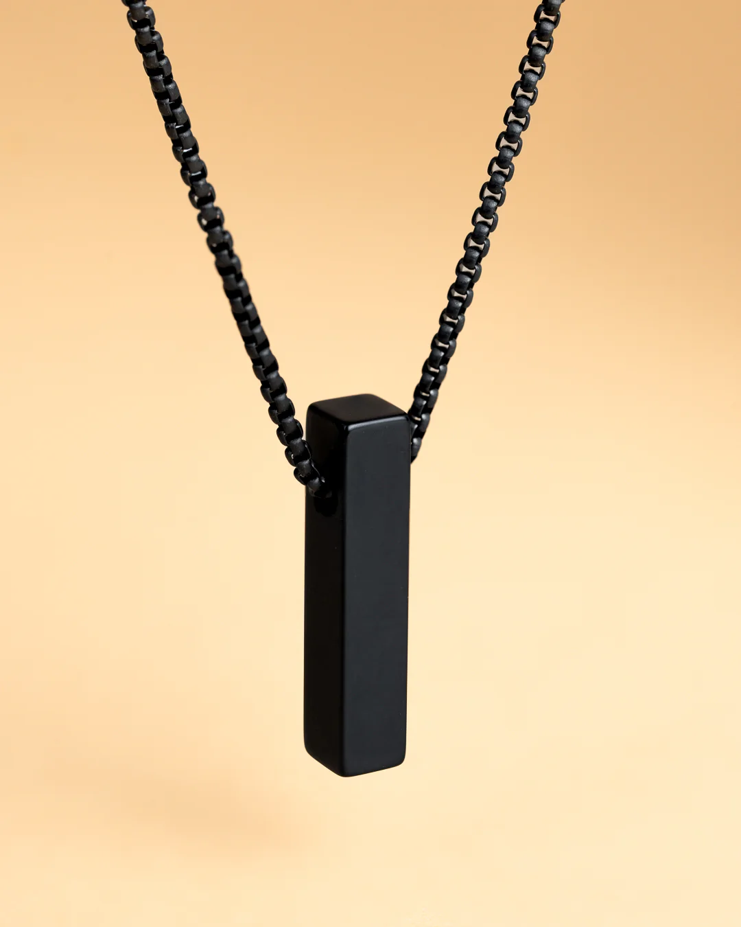 Stainless steel necklace with Black Agate stone - Image 3