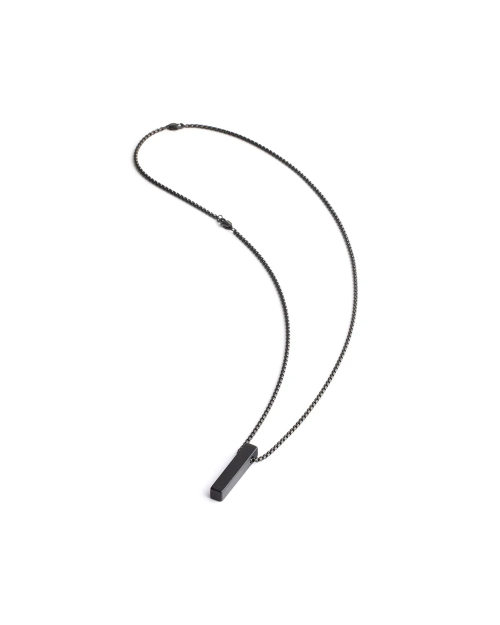 Stainless steel necklace with Black Agate stone - Image 4