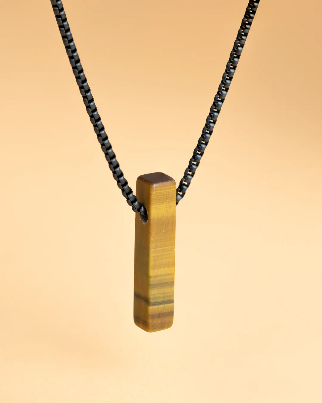 Stainless steel necklace with a Tiger Eye stone - Image 3