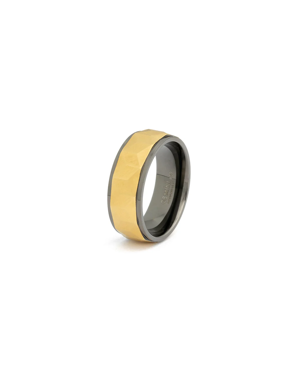 8mm Titanium ring with black & gold finish - Image 5