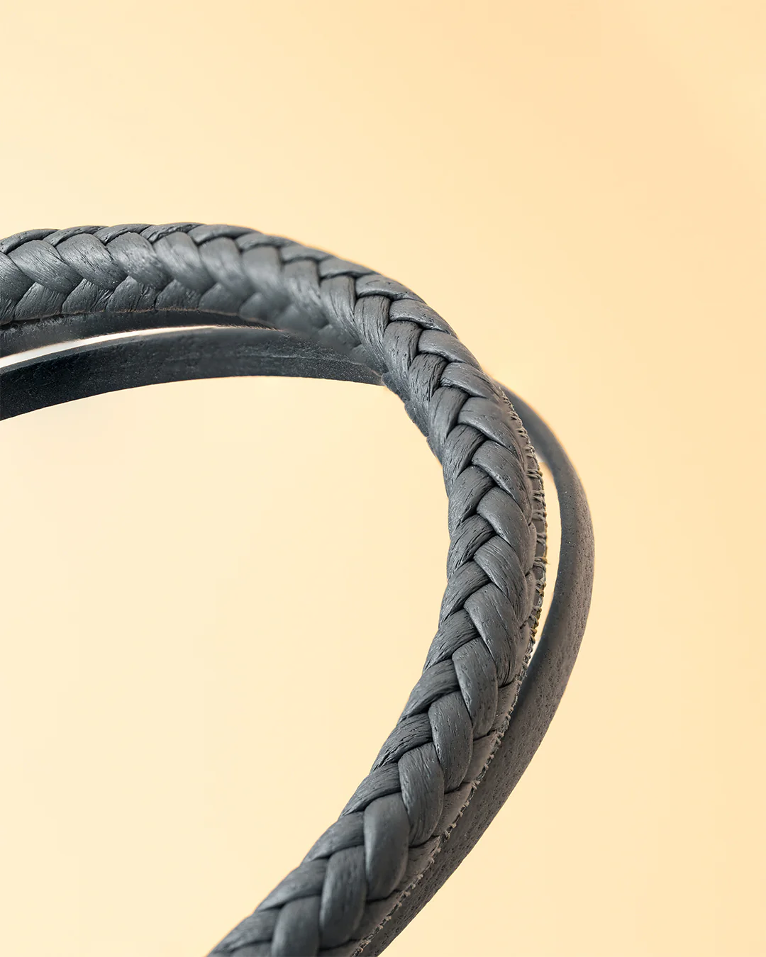 Triple bracelet with grey Italian nappa leather - Image 2