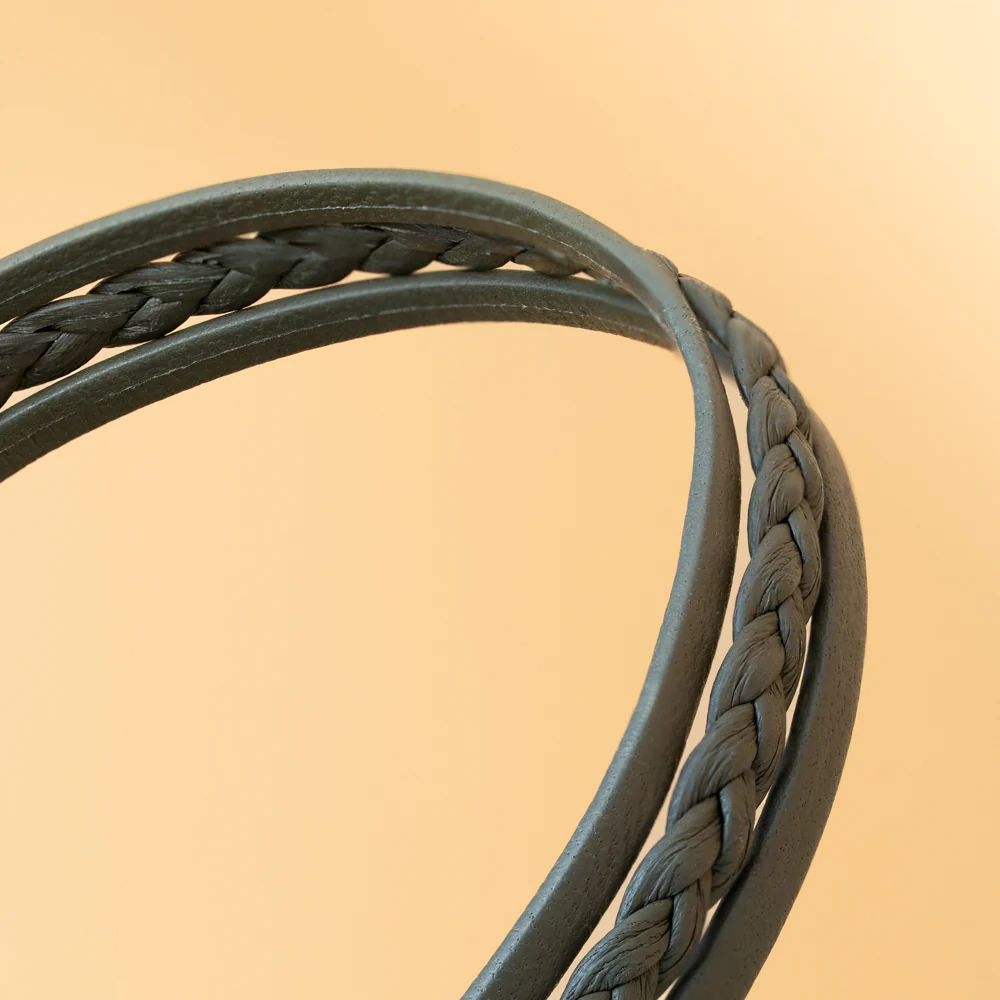 Triple green Italian nappa leather bracelet with silverplated finish - Image 5