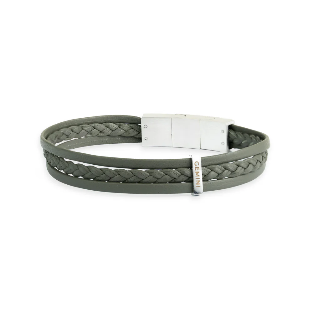 Triple green Italian nappa leather bracelet with silverplated finish - Image 6